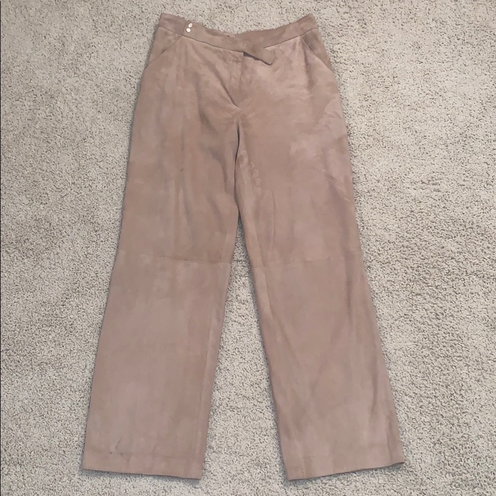 Faconnable Goat Skin Leather Suede Pants